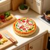 Miniature Scene Decorations 2Pcs Mini Resin Pizza Ornaments, Realistic Miniatures, Tiny Simulation Figures Food Ornaments for DIY Craft Project, Doll