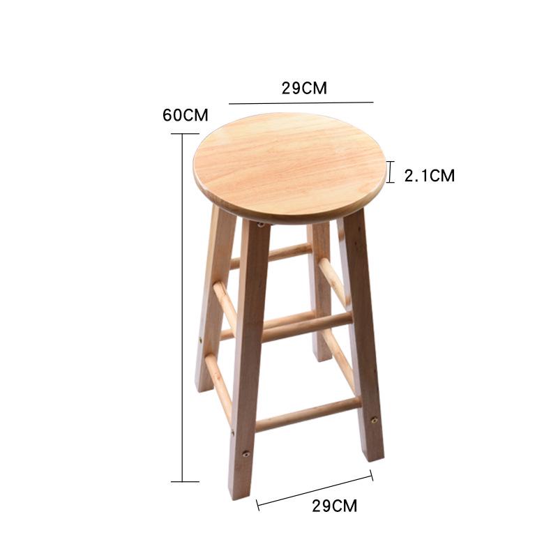 Creative European Solid Wood High Bar Stool, Simple Milk Tea Shop Chair