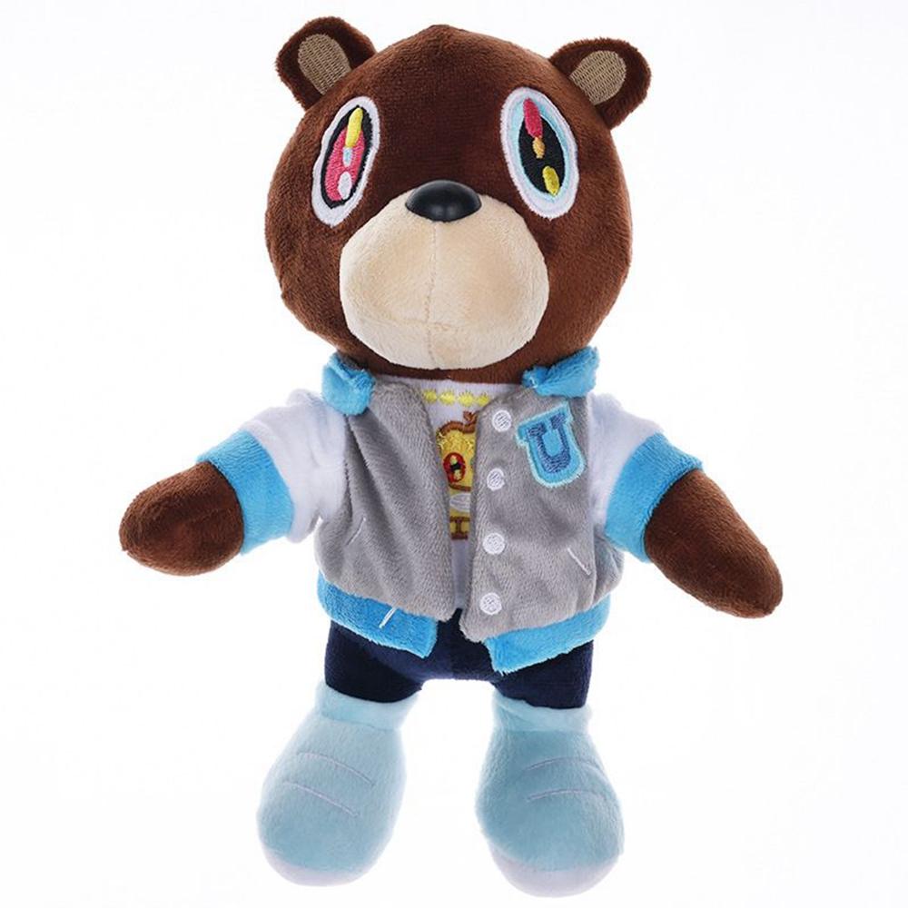 25-30CM New Cute Kanye Teddy Bear Plush Toy Fashion Bear Animal Comfort Doll To Send Children Birthday Christmas Gifts  Dropping