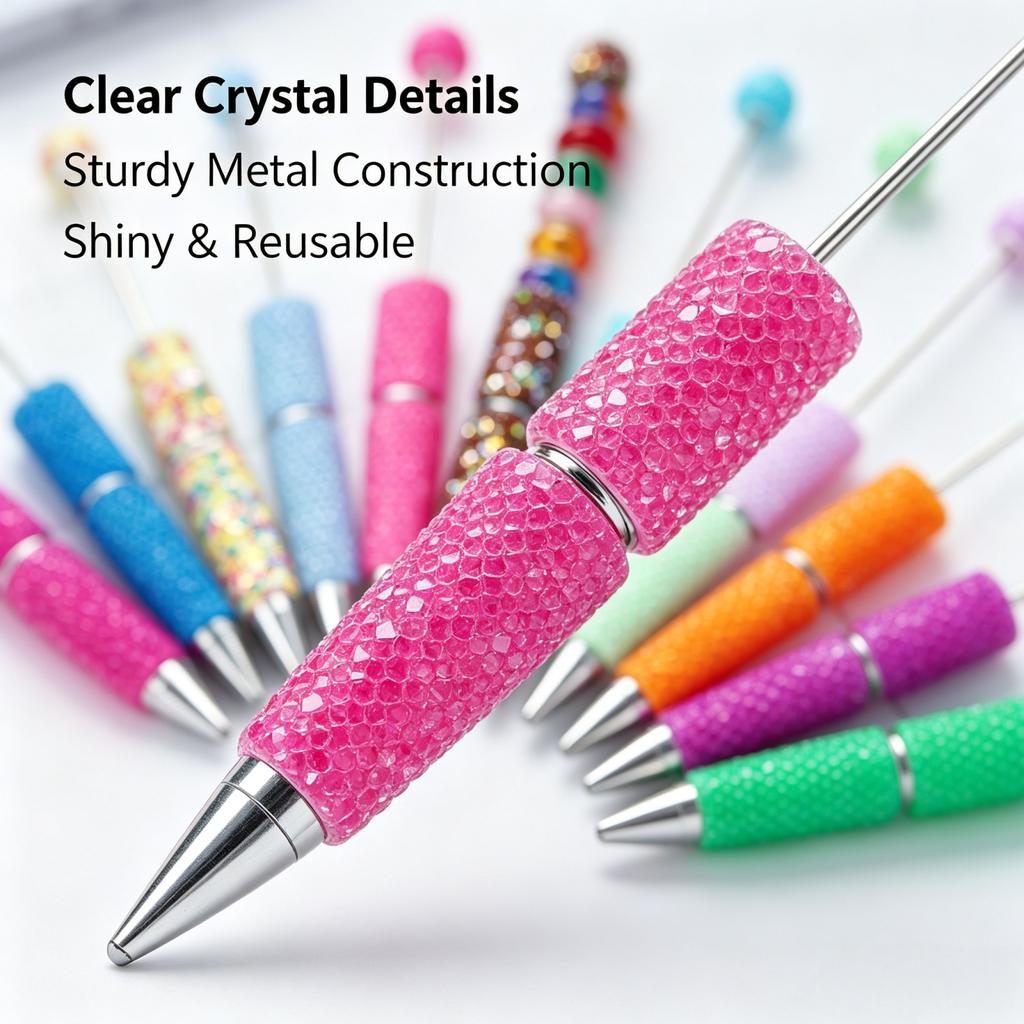 48Pcs Jelly Beadable Pen Kit 16 Fluorescent Pens with Refills Bags DIY Craft
