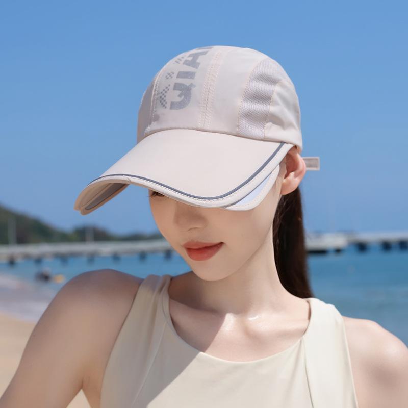 Summer sunscreen hat women's outdoor cycling breathable duck tongue baseball cap quick-drying waterproof retractable big-brimmed sun hat
