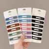 6Pcs Girl Hairpin Matte Color Rectangular Hair Clips Stable Non-Slip BB Clip Face Slimming Versatile Hair Styling Tool