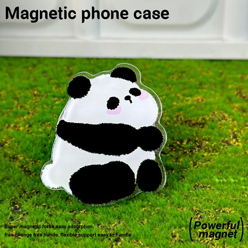 Magnetyczny uchwyt Frosted Phone Case kompatybilny i odpowiedni dla iPhone15 14 13 12 11promax xsmax xr 7 8plus Cute Panda