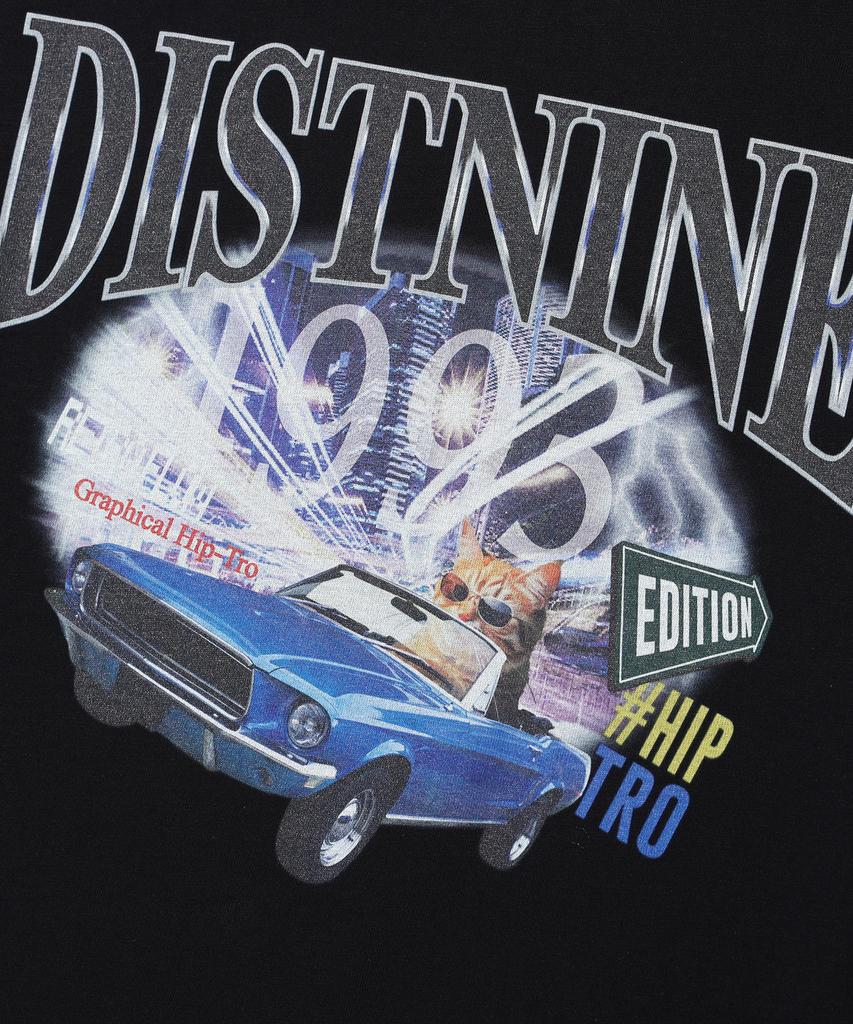 DISTN9NE Cat Driver Short Sleeve T-Shirt Black (Lp2Tu321-076)