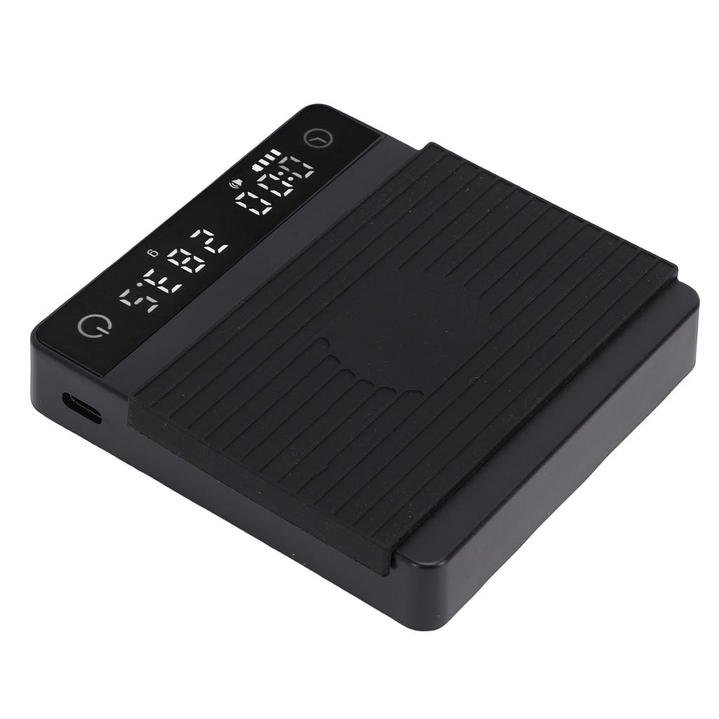 Coffee Scale with Timer 0.1g High   Rechargeable Coffee Scale with Backlit Screen Anti Slip Mat Black