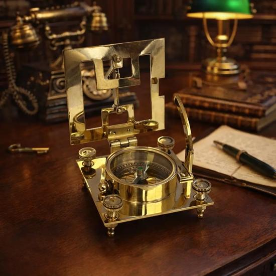 Brass Sundial Compass: Antique Style Nautical Navigation Tool