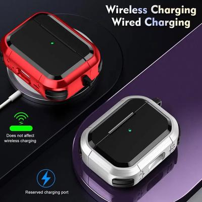 Earphone Case for AirPods Pro 3 Charging Case Portable Shockproof Wireless Earbud Protective Cover Full Coverage Shell Skin with Metal Ring