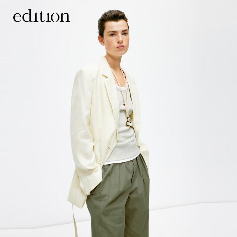 Edition Women's Pleated Wide-Leg Cotton Cargo Pants