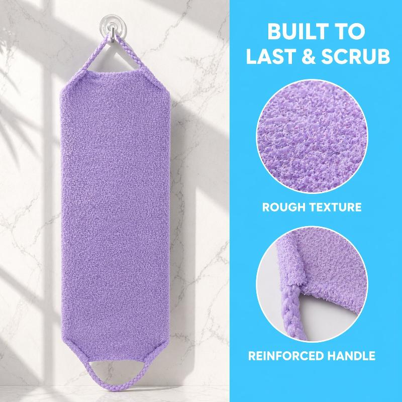 1Pc Exfoliating Bath Towel Scrubber Belt Bath Stretchable Full Body Washcloth Super Absorbent Towel Bathroom Supplies