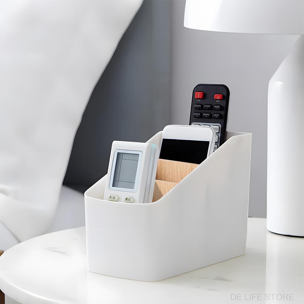 Remote Control Holder TV Remote Control Organizer Desktop Wooden Storage Box For Bedroom Living Room Table Organizer