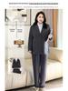 **Deep Gray Plus Size Women's Suit Jacket: Spring/Autumn Professional Formal Wear Set**