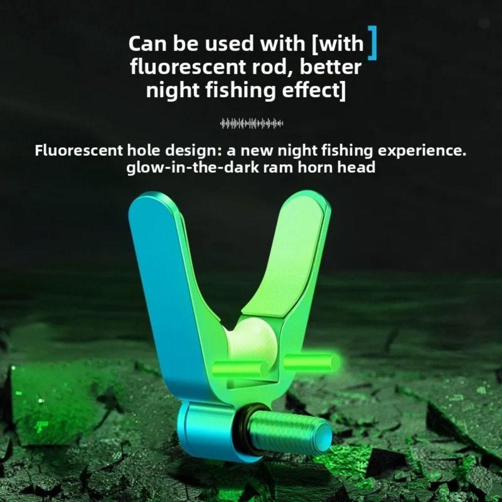 Silicone Pad Horn Head Aluminum Alloy Rod Rest Fishing Parts Bracket Head  Rod Support