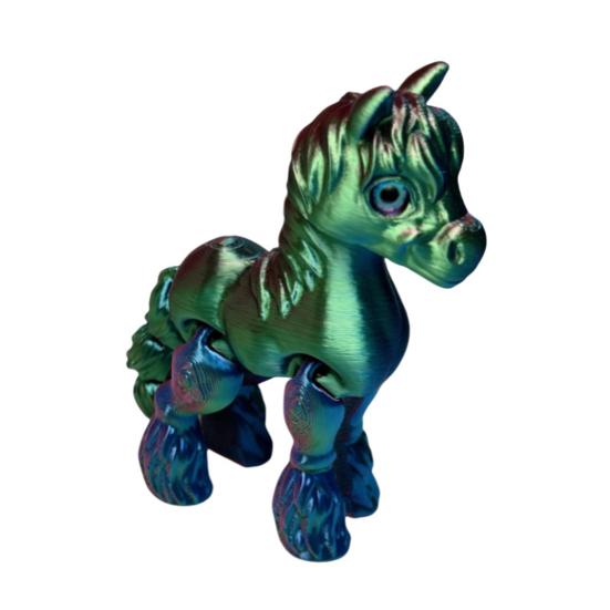 3D Printed Horse Figurine Movable Joints Pony Figure Articulated Animal Model Fidget Toy Home Office Desktop Decoration Ornament