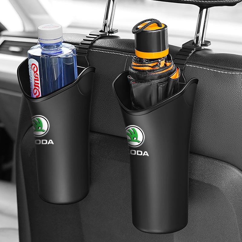 1Pcs Car Storage Box Umbrella Garbage Organizer Bucket for Skoda Octavia 1 2 3 A4 A5 MK2 Kodiaq Superb 3 Rapid Fabia 1 Car Styling
