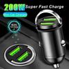 100W Dual Ports Mini USB Car Charger Super Fast Charging Phone Charge Adapter Cigarette Socket Lighter 12-24V