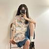Sommer Neue Damenhemden Einzigartiger Blumendruck Damenblusen Koreanischer Lässigkeitsstil Lockere Damenbekleidung