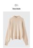2026 Autumn/Winter Pure Wool Thickened Knitwear: Women's Long Sleeve Hollow Sweater with Half-High Collar