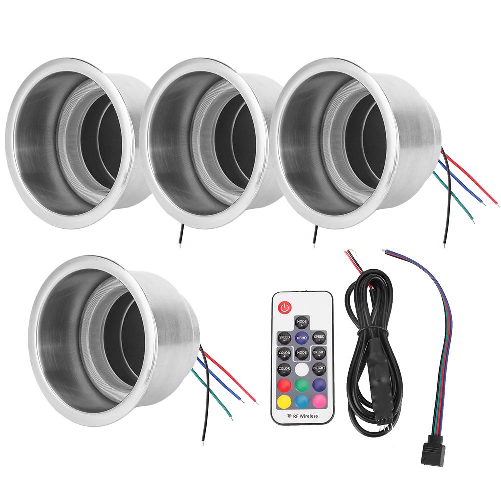 12V RGB LED Car Beverage Bottle Cup Holders with Remote Control for Marine RV Truck RGB Cup Holder LED Drink Cup Holder