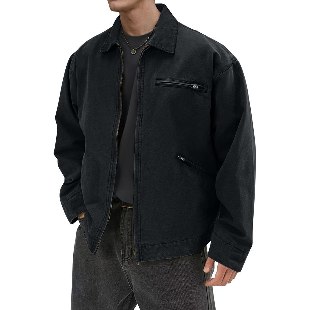 Men's Solid Color Camouflage Outdoor Sports Jacket Men's Pocket Button Casual Jacket