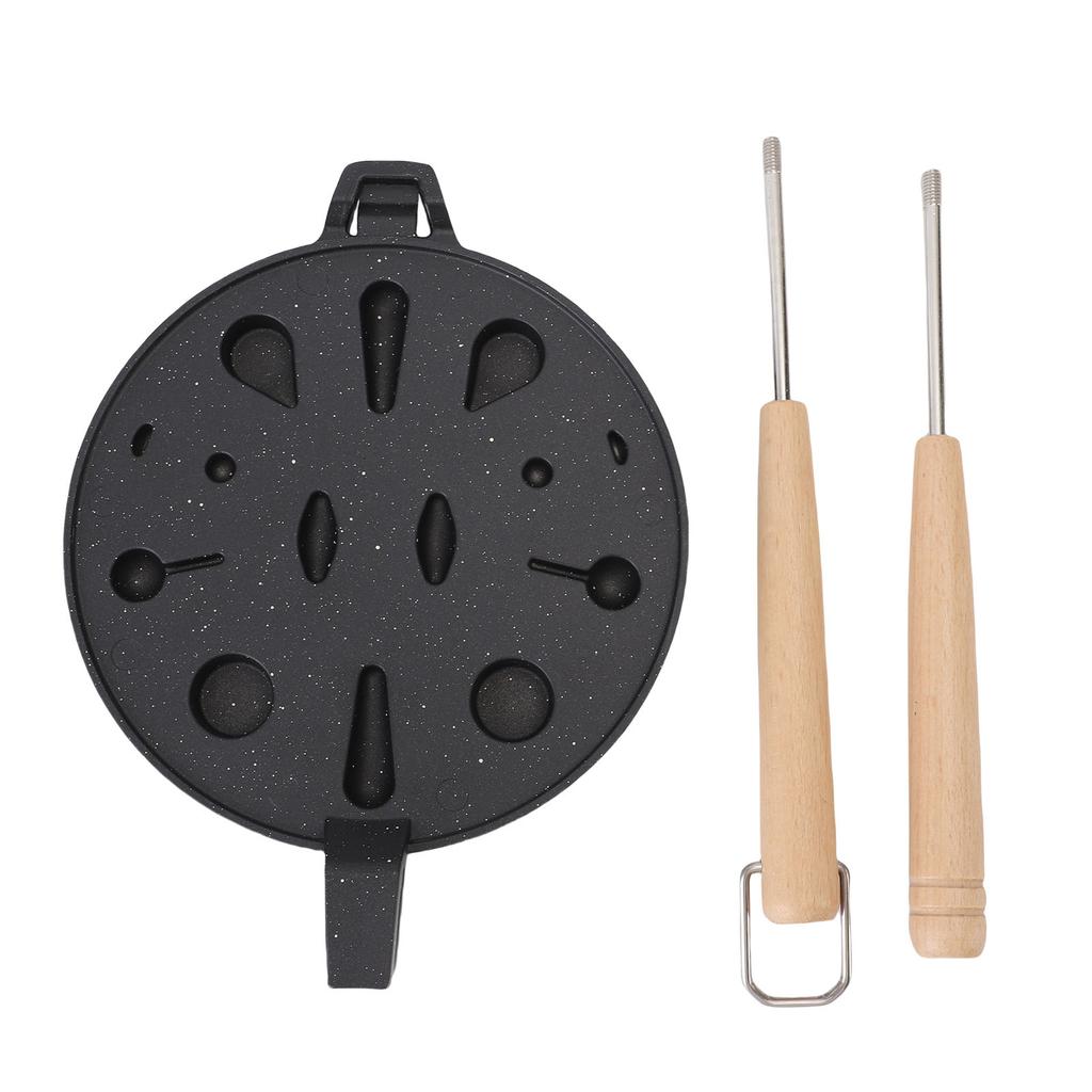 Formička na ořechy 12 otvorů hliníková slitina dřevo nepřilnavá tvar květiny ořechy forma na pečení pro kuchyň plynový sporák