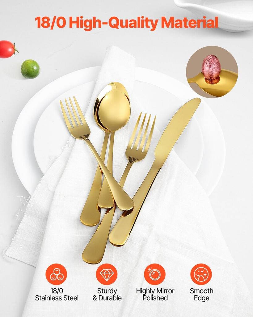 60-Piece Silverware Set Stainless Steel Cutlery Flatware Utensils for 12