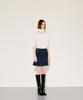 Chaenyuyog Check Mini Flare Skirt [Blue Check]