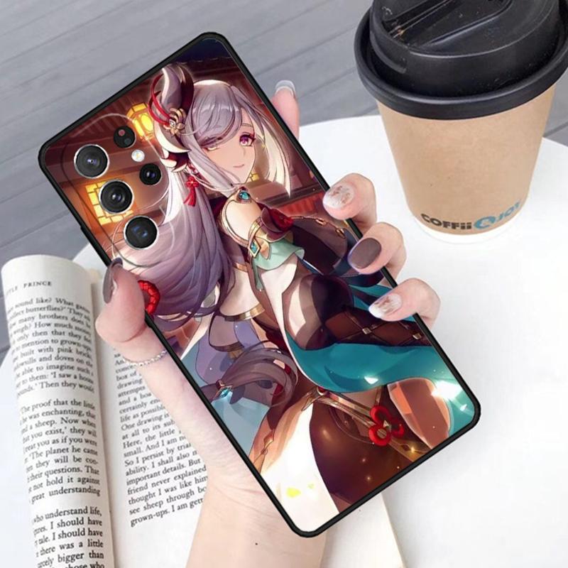 Genshin Anime Shenhe Phone Case Cover For Samsung Galaxy S24 S25 Ultra S21 S22 Ultra S10E Note 10 Plus Note 20 FE S23
