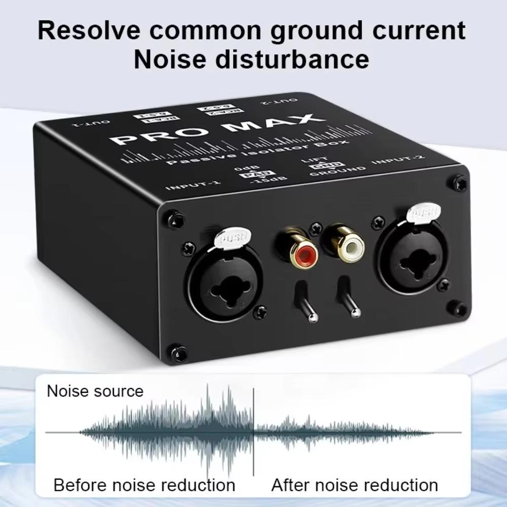 Multi-functional XLR Audio Isolator RCA Professional Audio Noise Filter 2 Way Passive Audio Isolator Accessories Live Broadcast