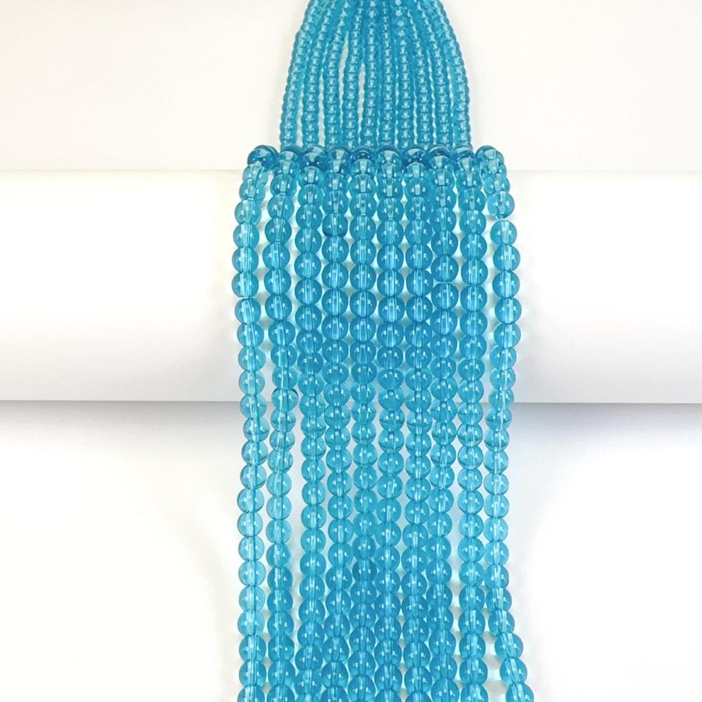 6mm Natural Glossy Round Bead Lampwork Glass for DIY Cell Phone Chains, Earrings, Hairpins, and Flower Stamens.