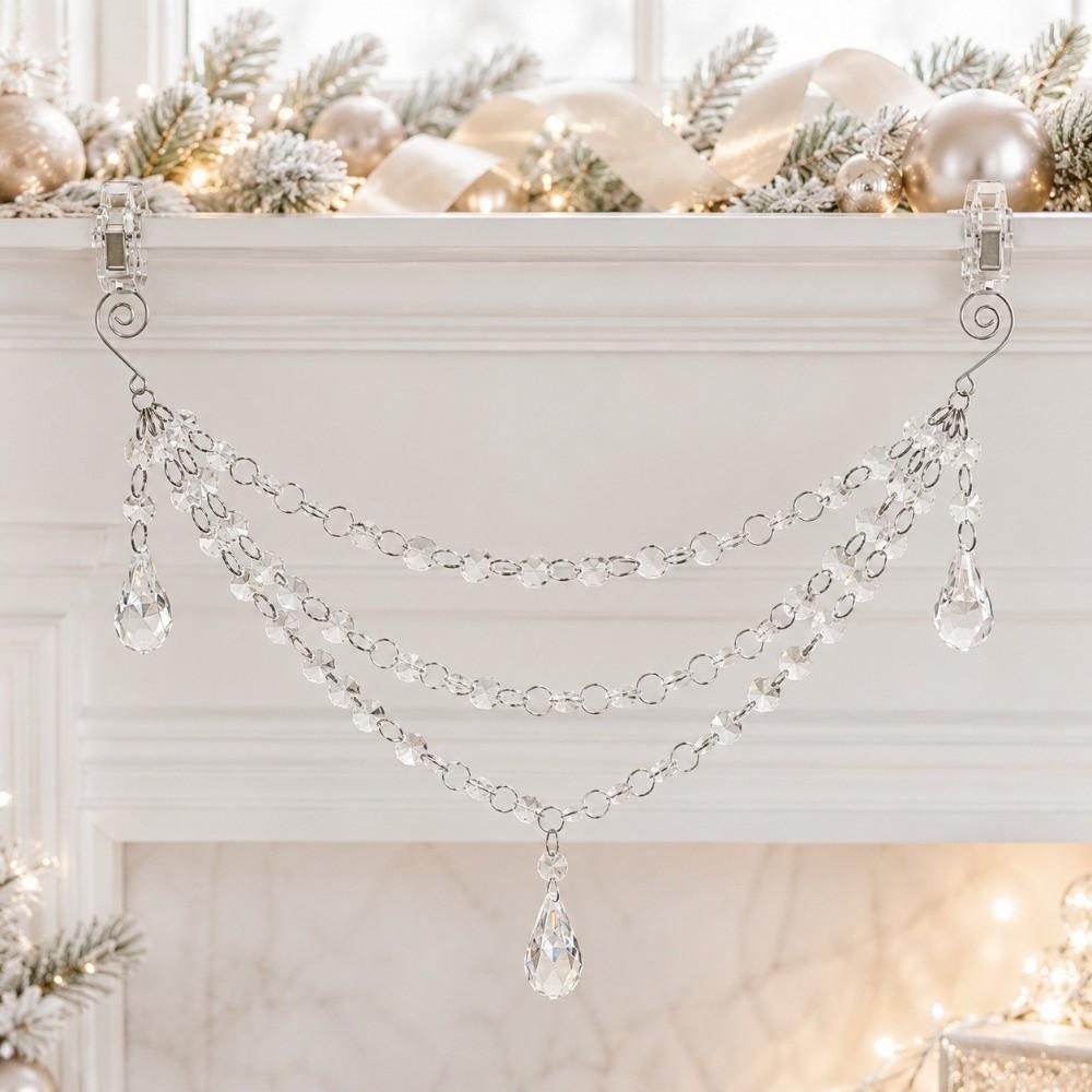 Acrylic Christmas Decorations 3 Layer Rhinestone Beads Pendant Hanging Ornaments  Wedding Party