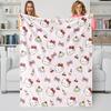 Sanrio Hello Kitty All-Over Print Pink Flannel Blanket Soft Warm Plush Throw Sofa Bed Cover Office Nap Shawl Travel Camping Gift