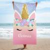 Name Bath Towels Cartoon Unicorn Beach Towel Bathroom Sport Towel for Adult Kids Microfiber Quick Dry Swimming Cover