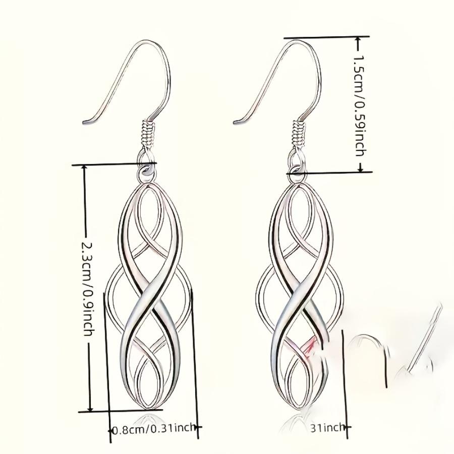 Hypoallergenic Hollow-Out Celtic Knot Design Pendant Earrings, Elegant and Minimalist Style for Daily Casual Wear
