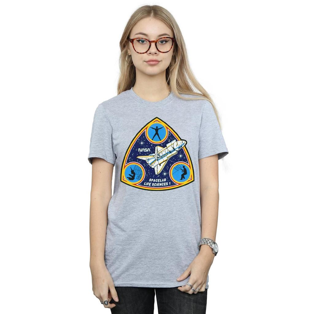 NASA Womens/Ladies Classic Spacelab Life Science Cotton Boyfriend T-Shirt