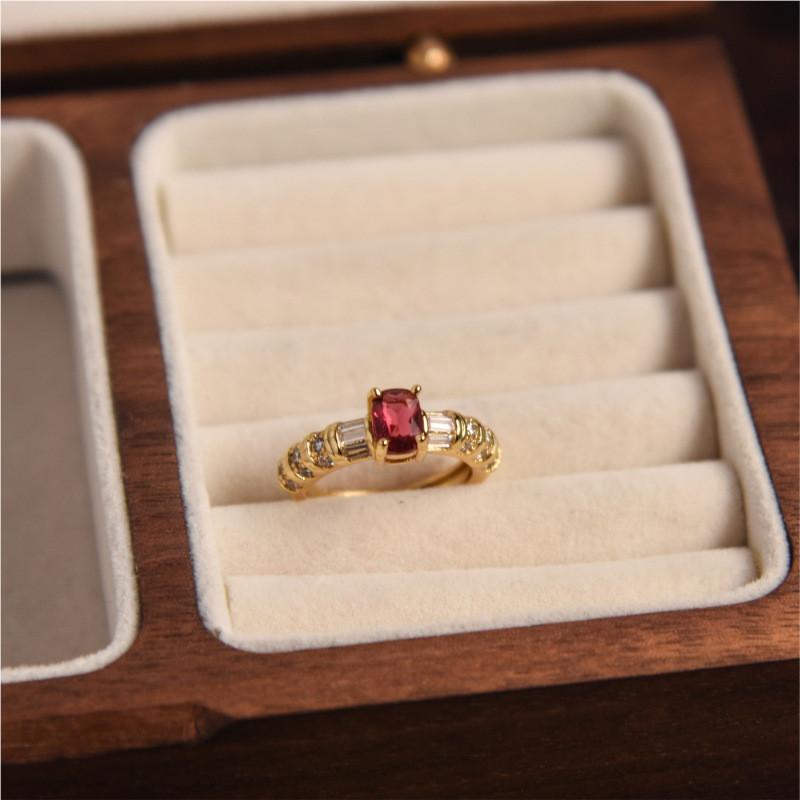 Stylish And Contemporary Open Adjustable Copper Ring With Zircon For Womens Fashion Statement