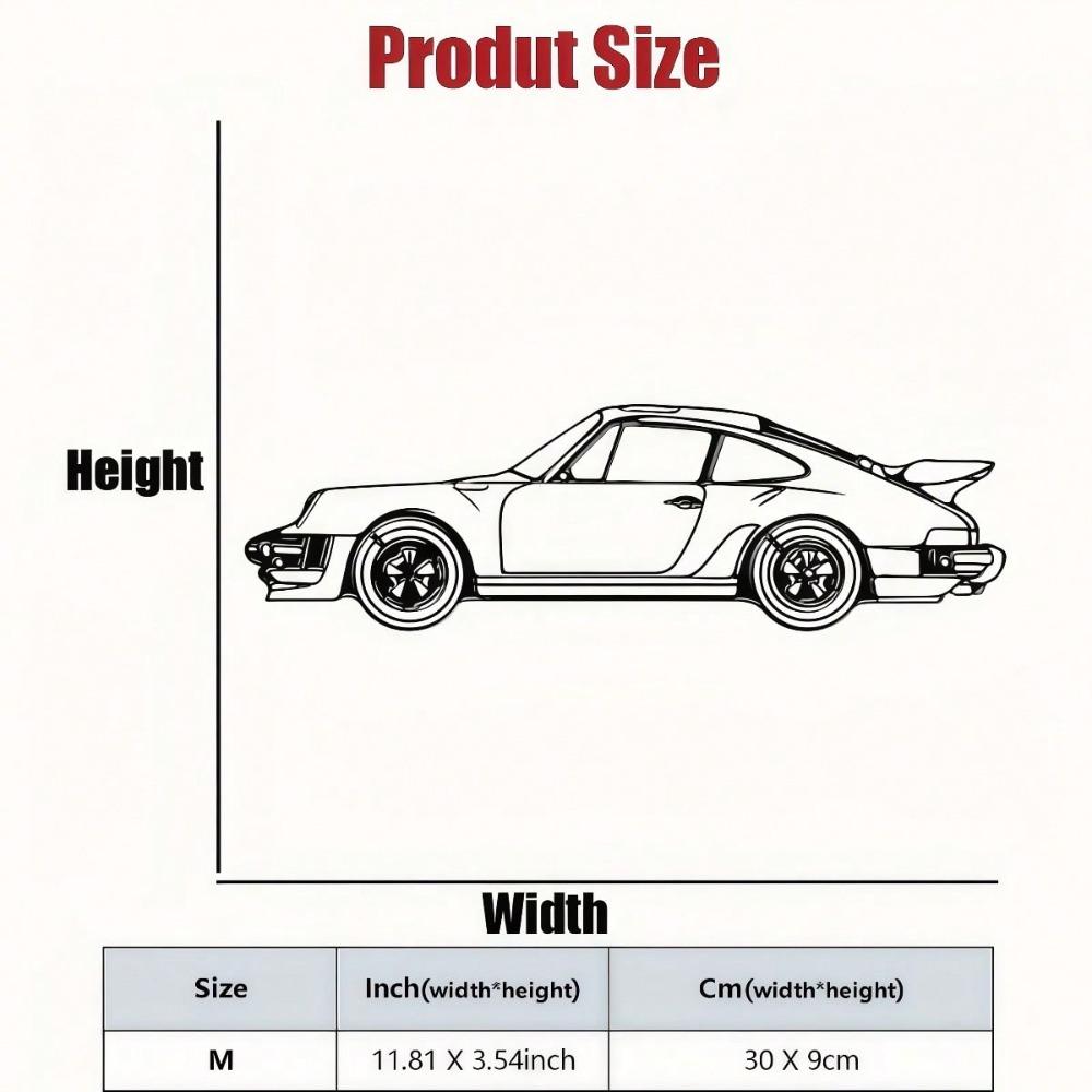 Iron Wall Art Sculpture Large Sports Car Metal Decor Gift for Home Office