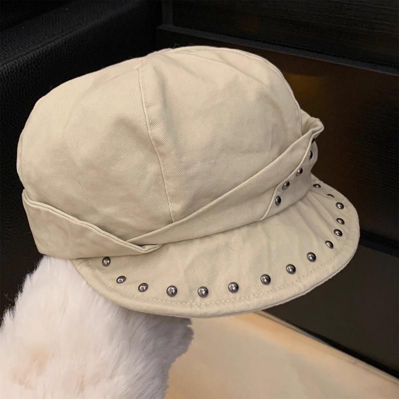 Vintage Punk Style Personalized Rivet Berets for Women Spring and Autumn Street Trend Versatile Niche Y2K Newsboy Hats Men