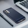 Pro Samsung Galaxy S23 FE Měkké TPU Kartáčovaný Kryt na Telefon Textura Uhlíkových Vláken Zadní Kryt Telefonu