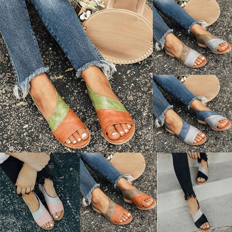 Elegant Women's Fish Mouth Sandals With Stylish Color Matching And Comfort Low Square Heel