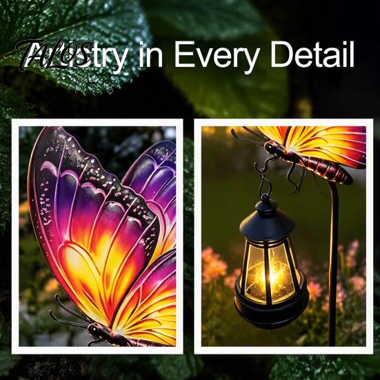 Yard Art for Outside Solar Butterfly Garden Stake Lights, Metal Decorative Stakes, IP65 Waterproof Outdoor Patio Accents LED Landscape Lights