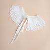 Small Shawl, Elegant Retro Lace False Collar. Exquisite Embroidered Flower Pattern. Rope Adjustment. Classical Style. Versatile