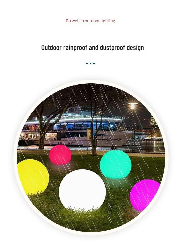 Colorful PE Round Ball Lawn Lights for Scenic Areas & Community Decor