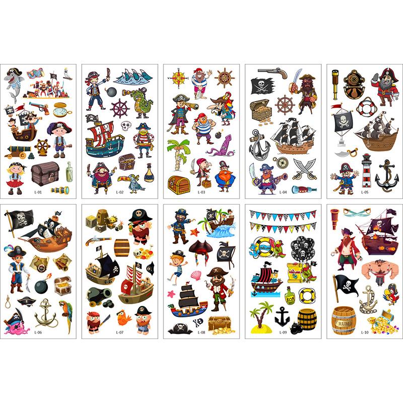 10 Sheets/Set Animal Dinosaur Space Watch Children's Tattoo Stickers Face Arm Body Waterproof Temporary Tattoo for Kids Gift