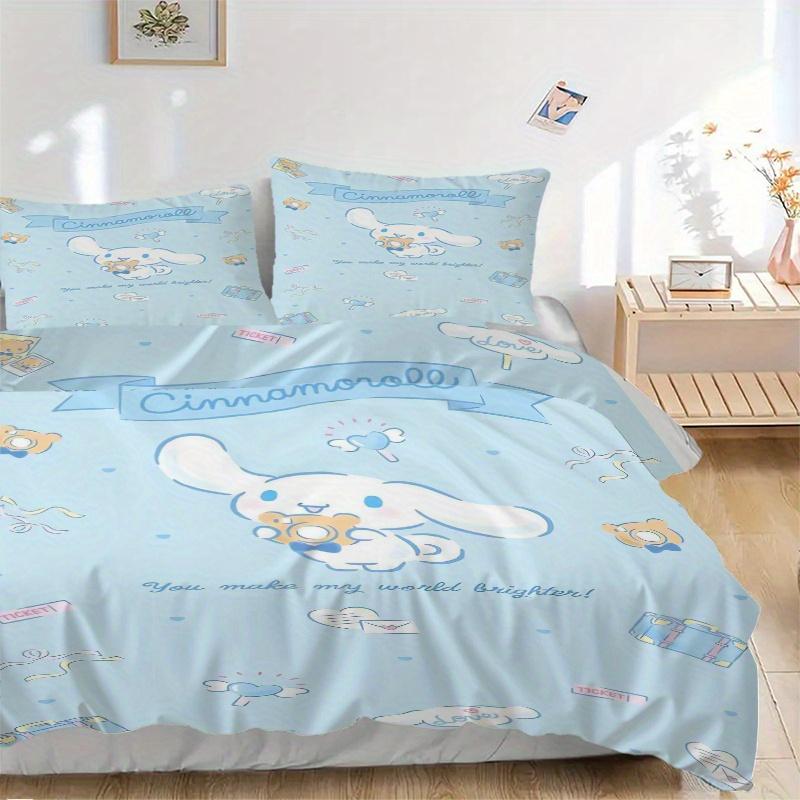 

3pcs Happy Cinnamoroll Pattern Printed Bedding Set, Soft and Comfortable Quilt Cover for Bedroom, Guest Room S034 135x200cm