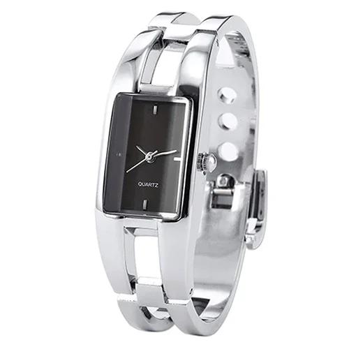 Women's Watch Rectangular Dial Skeleton Band Alloy Stainless Steel Watches Elegant Delicate Quartz Wristwatches Reloj De Mujer