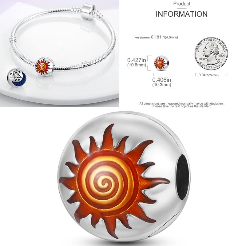Charms Bead Copper Starlit Sky Moon Sun Earth Universe Charm Fit Bangle Bracelet Necklace Diy Jewelry