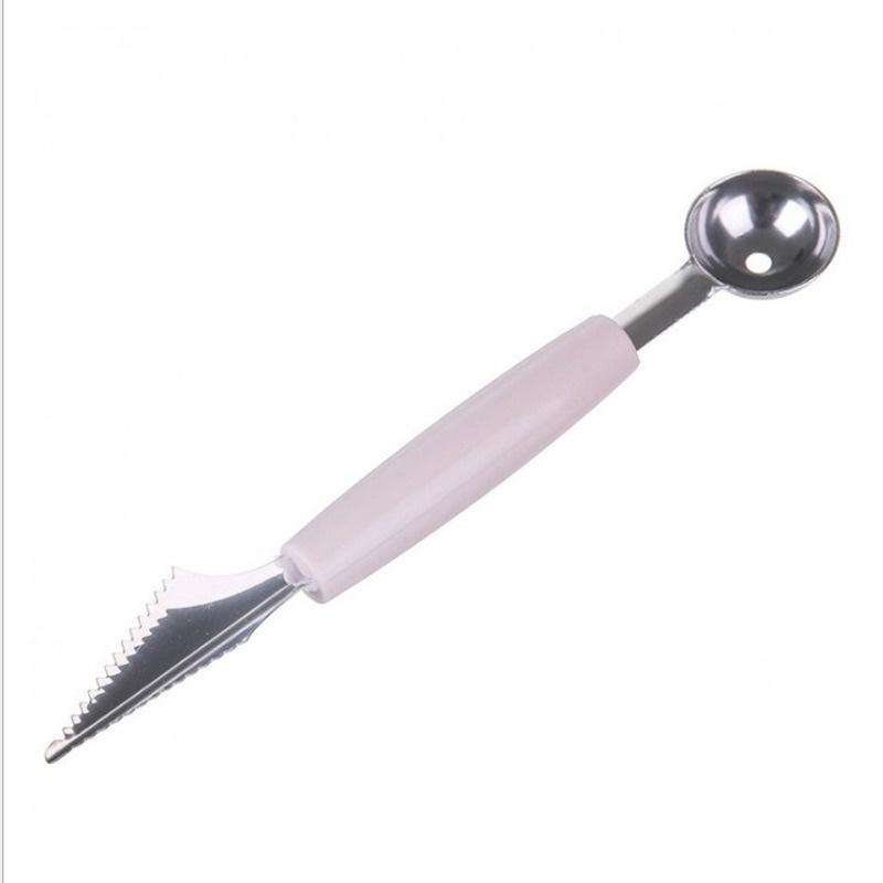 Household Kitchen Tools Double Function Stainless Steel Fruit Watermelon Scooper Carving Knife Fruit Cutter Ice Cream Scooper