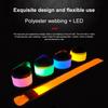 Polyester LED Armband Snap Slap Design Reflective Band Light Up Ankle Band  Night Sport