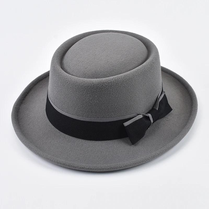 Cappello Jazz in Feltro a Tesa Arrotolata Vintage per Uomo Donna Cappello Pork Pie a Tesa Corta Cappello Trilby Fedora da Gentleman
