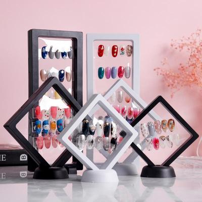 1 Pcs Weiß/Schwarz Nagel Tipps Display Stand Halter Acryl Mit PET Membran Nägel Geruht Zeigt Bord Maniküre Nagel kunst Werkzeuge